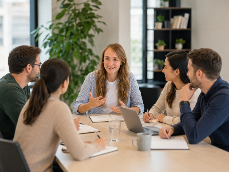 Team beim interaktiven Business-English-Training im Unternehmen
