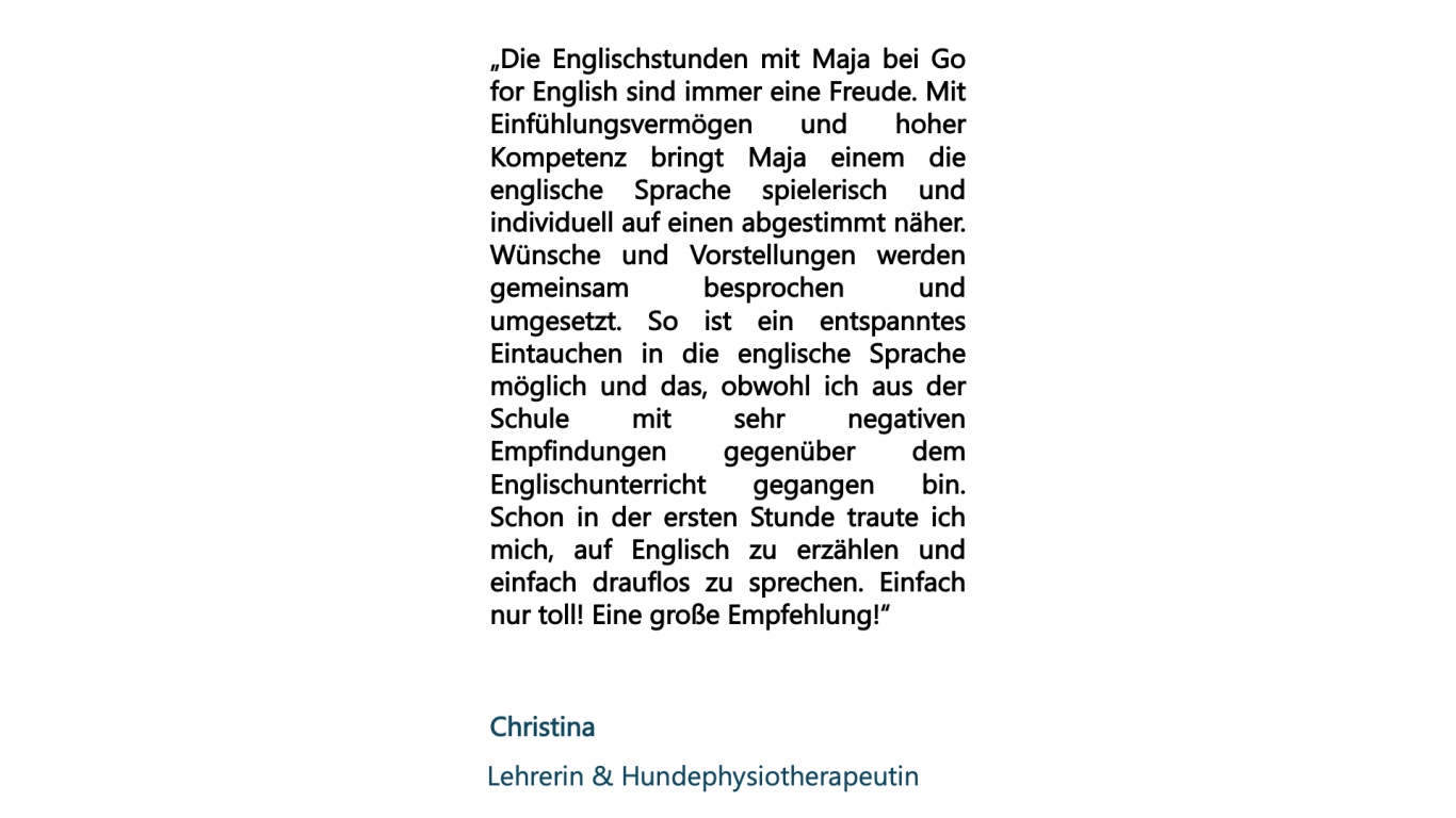 Rezensin Christina, Lehrerin & Hundephysiotherapeutin